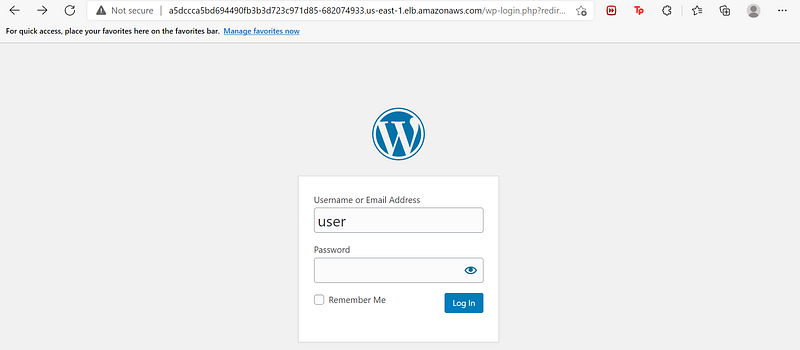 login page