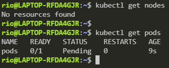 pods status pending, because there are currently no worker nodes in the cluster