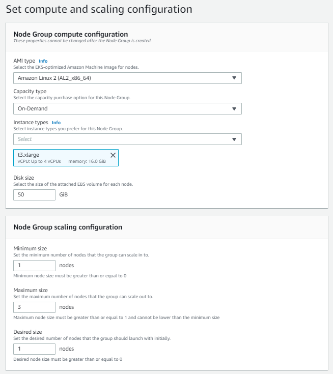 Configuration your node group