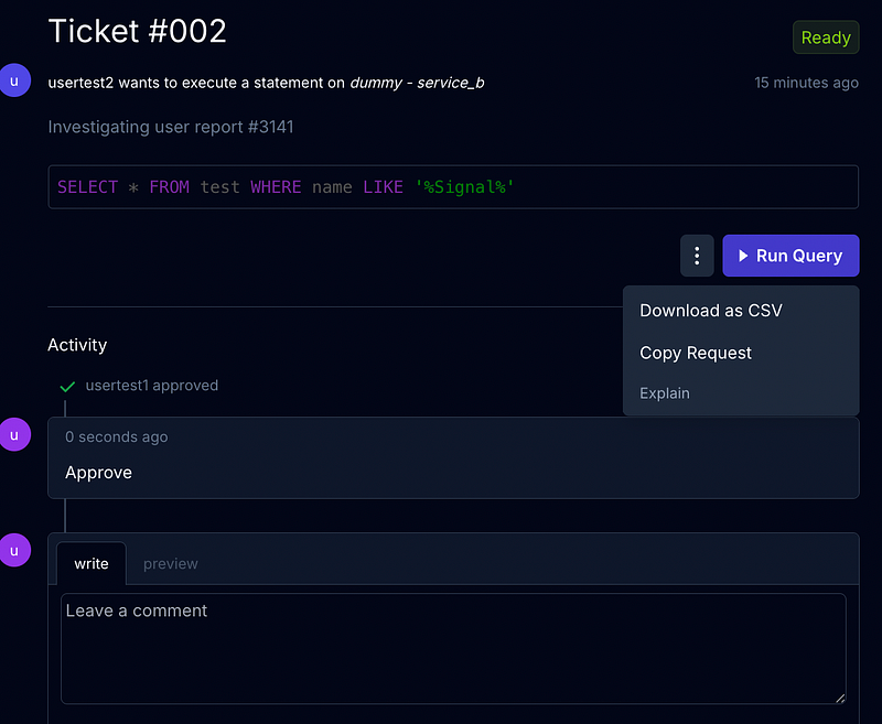 Now you can download as CSV or just run query and then show the data temporary
