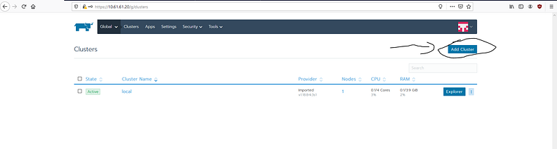 Screenshot from Playing with Rancher For Manage existing Kubernetes Cluster