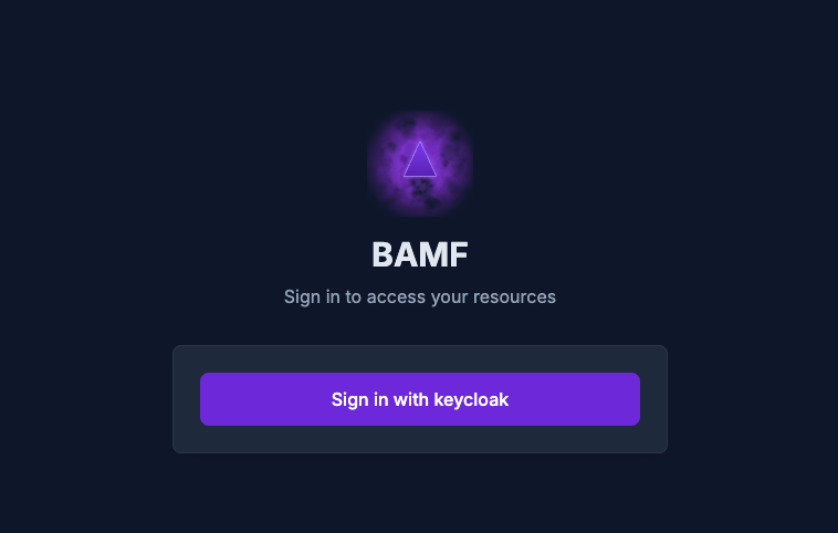 BAMF Dashboard login page