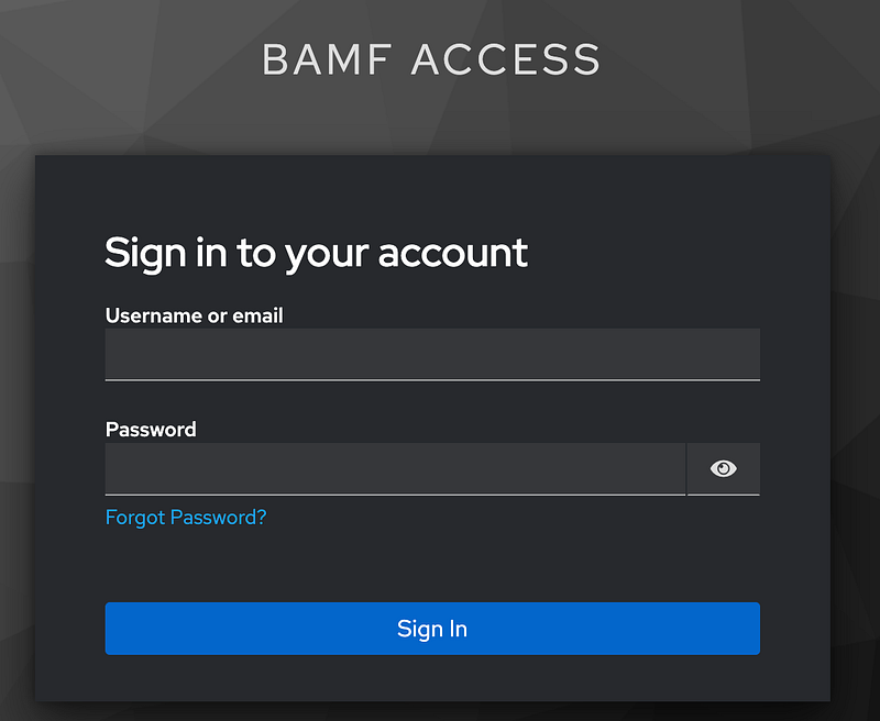 Keycloak BAMF dashboard authentication