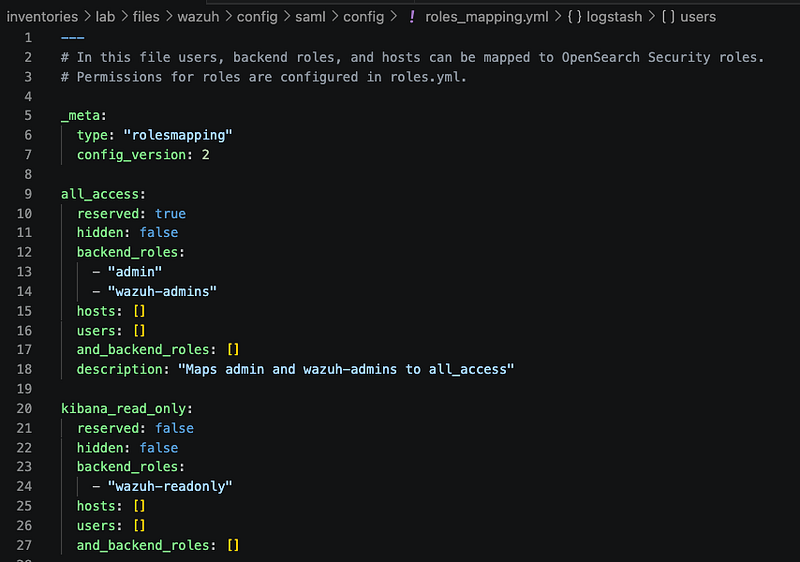ansible config roles_mapping.yml