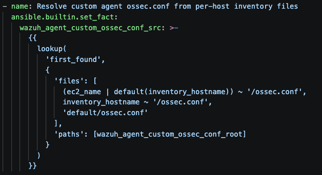 Screenshot from Wazuh Ansible Series Part 4: Managing Wazuh Agent Configuration Profiles with Ansible