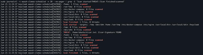 Screenshot from Wazuh Ansible Series Part 8: Scheduled Malware Scanning with ClamAV and Wazuh
