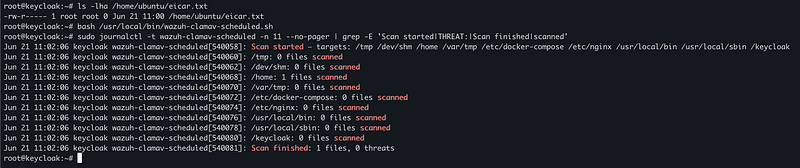Screenshot from Wazuh Ansible Series Part 8: Scheduled Malware Scanning with ClamAV and Wazuh